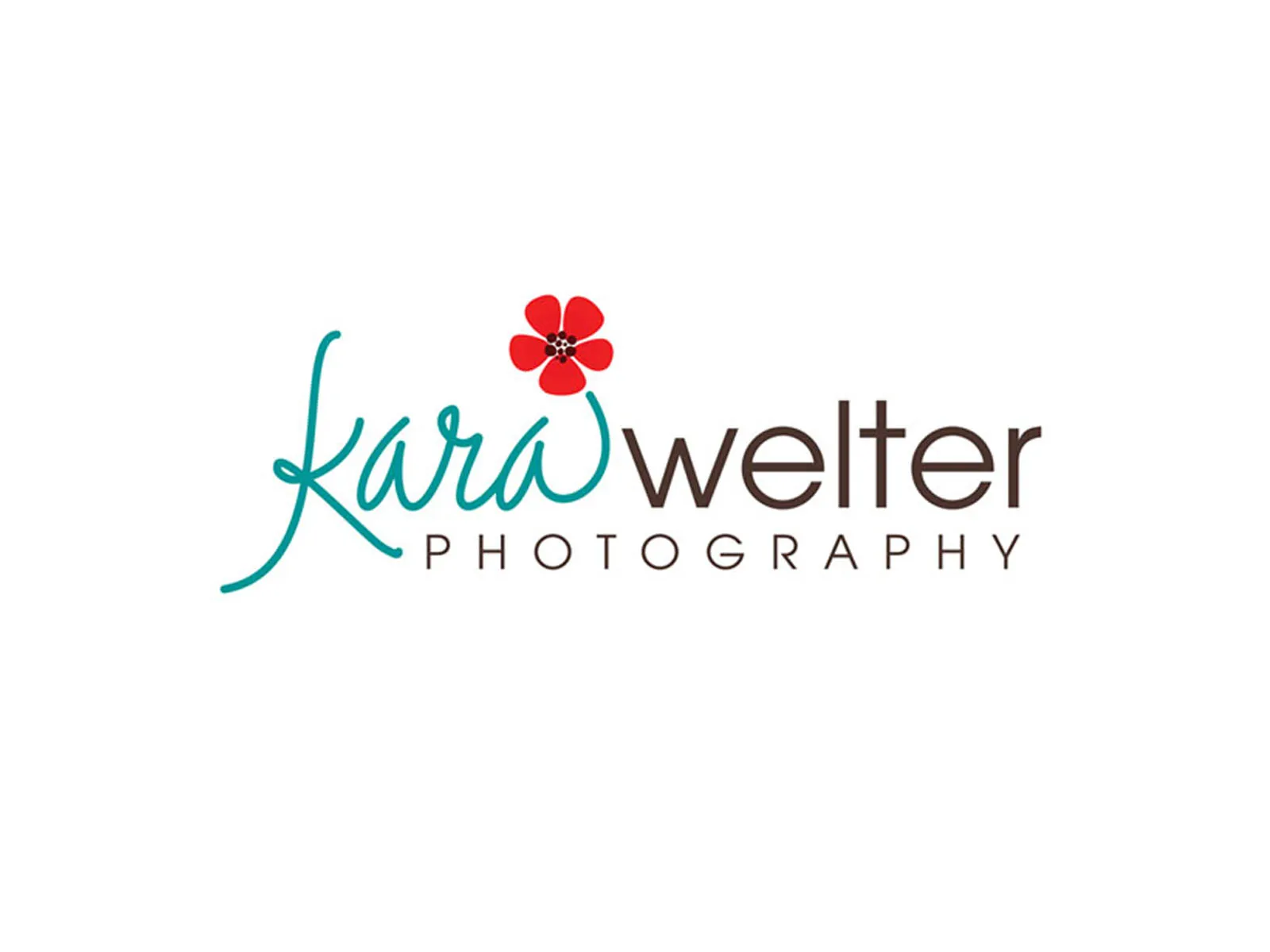 Kara Welter Photography logo with a red flower