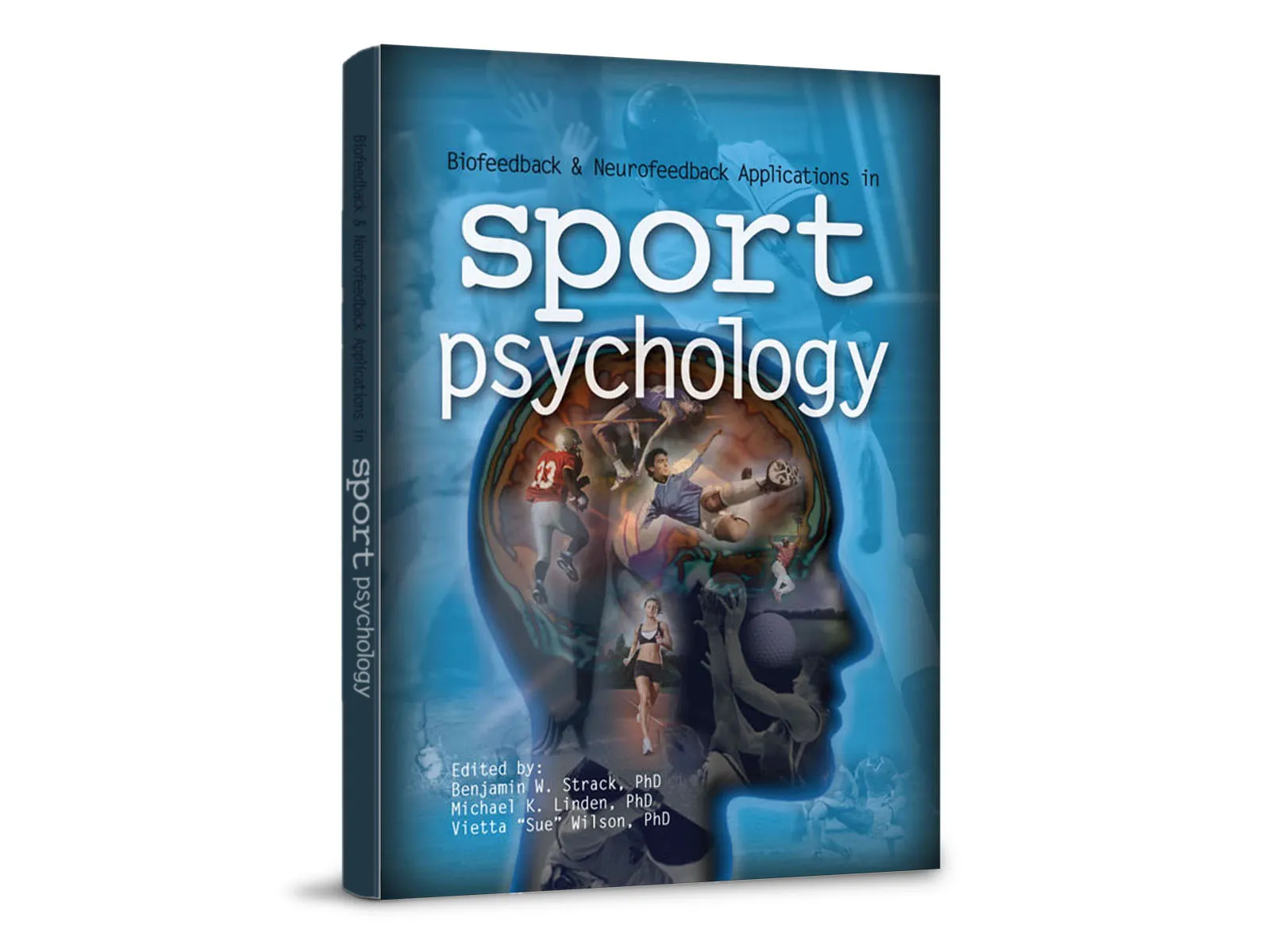 Cover of the textbook Sport Psychology with a mechanical head illustration