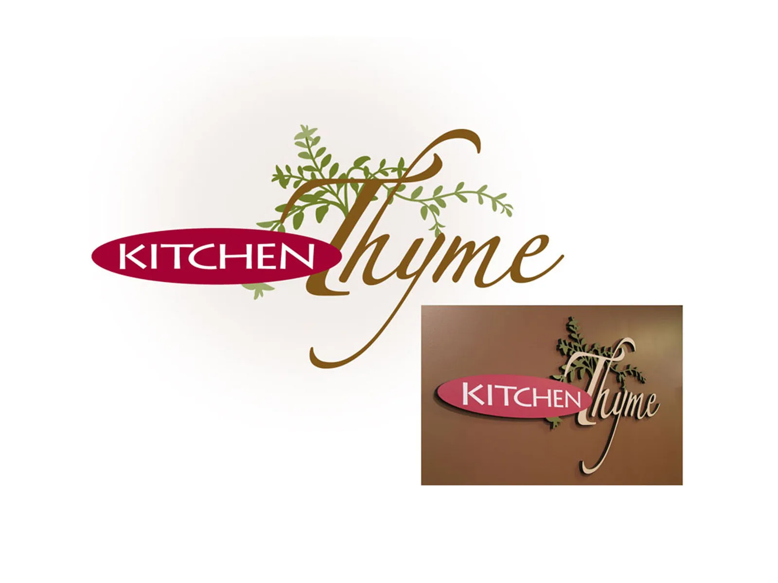 Kitchen Thyme logo with herb sprigs