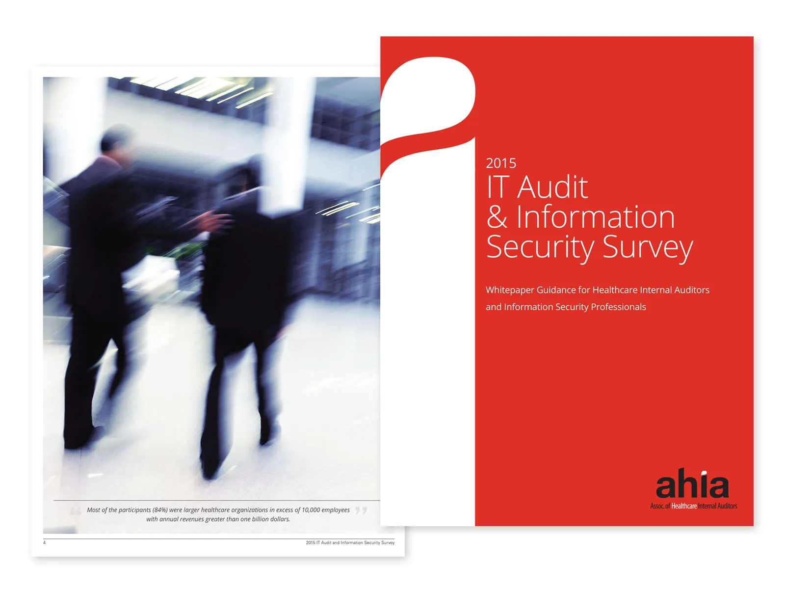 Cover and spread of the AHIA 2015 IT Audit and Information Security Survey report