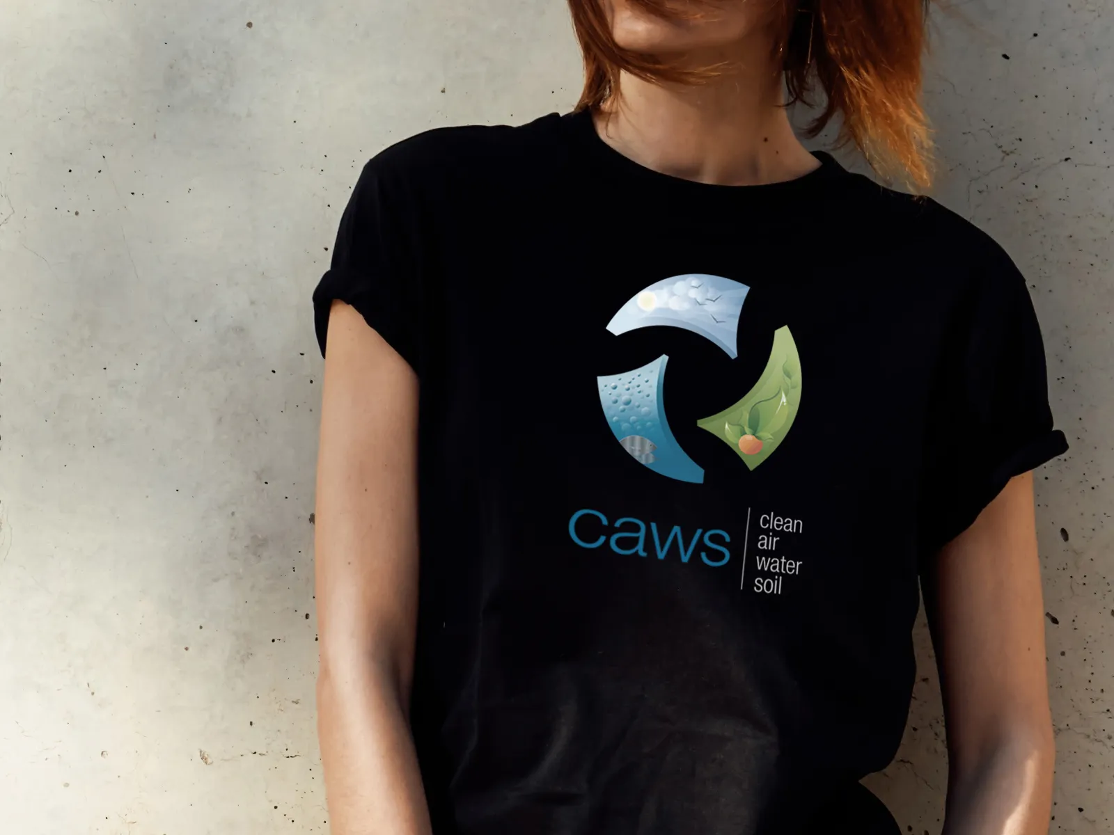 CAWS logo on a black T-shirt